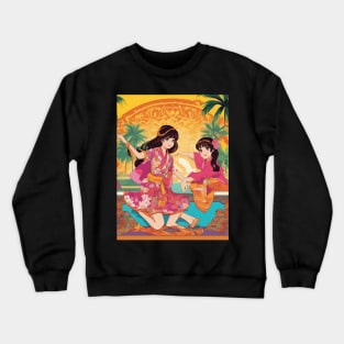 Deam Anime Girls Adventures Bali sytle Crewneck Sweatshirt